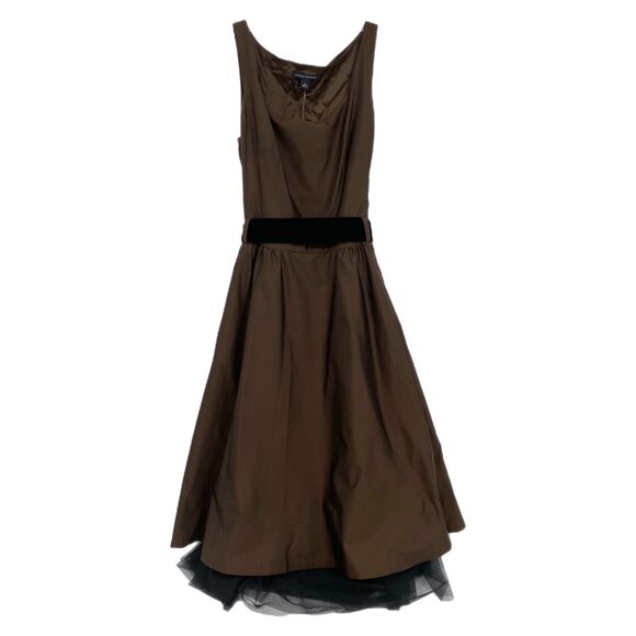 Banana Republic Dresses & Skirts - Banana Republic Brown Black Belted A-Line Midi Dress | Size 6